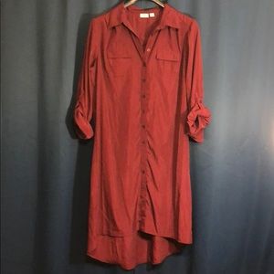 Burgundy Cato Button Down Dress